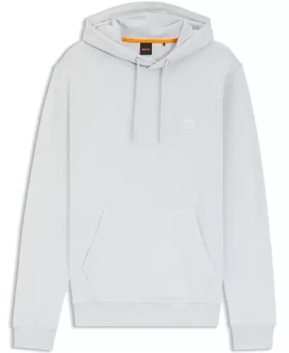 Men's Regular-Fit Cotton Terry Logo Patch Hoodie - Open Gray - HUGO BOSS (1)