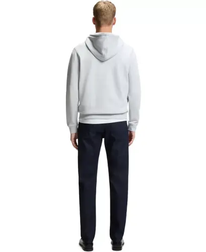Men's Regular-Fit Cotton Terry Logo Patch Hoodie - Open Gray - 3