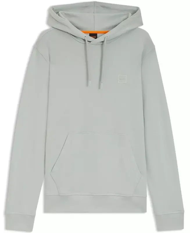 Men's Regular-Fit Cotton Terry Logo Patch Hoodie - Silver - 3