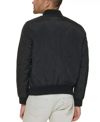 Men's Regular-Fit Diamond-Quilted Bomber Jacket - Black - LEVI'S (1)