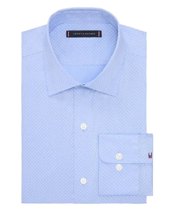 Men's Regular Fit Dress Shirt-Blue - 3