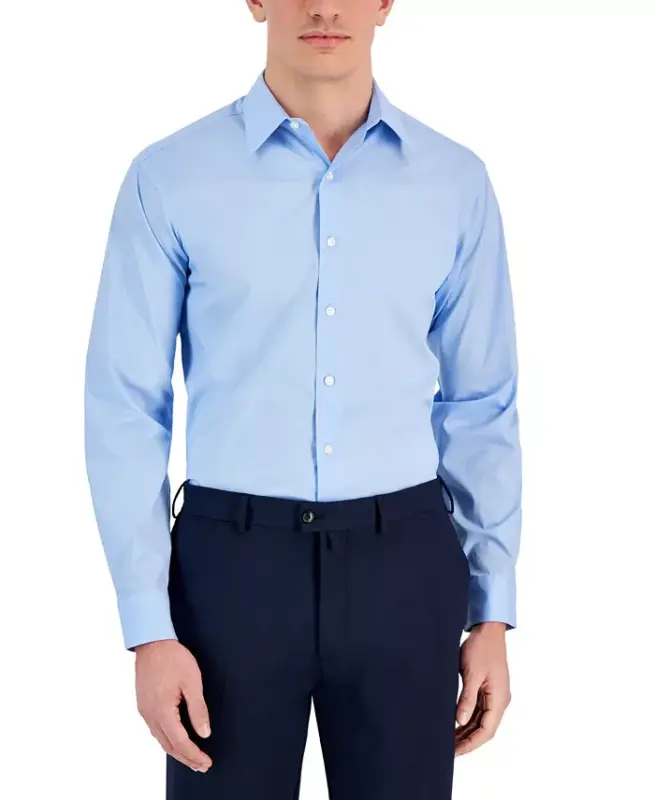 Men's Regular-Fit Dress Shirt, Created for Modazone-Placid Blue - 1