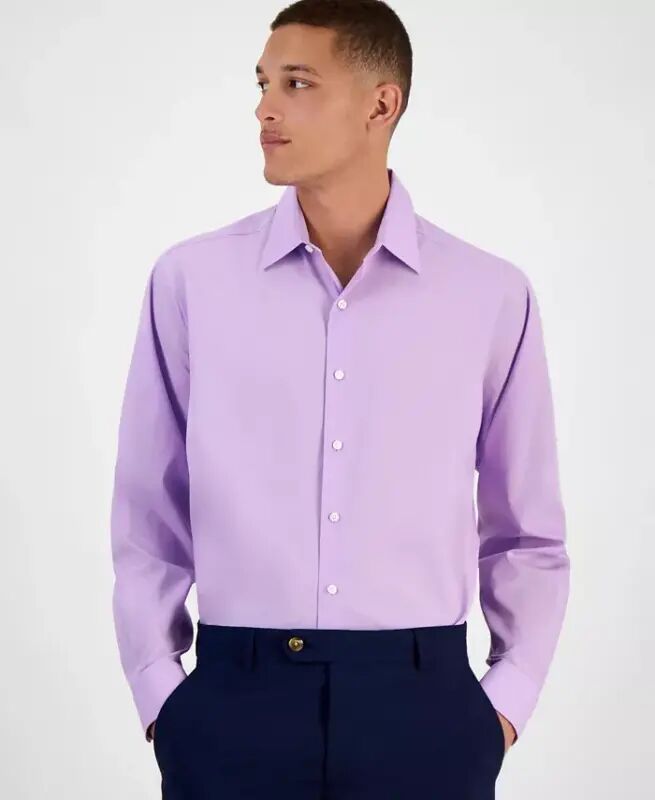 Men's Regular-Fit Dress Shirt, Created for Modazone - Purple Roses - CLUB ROOM