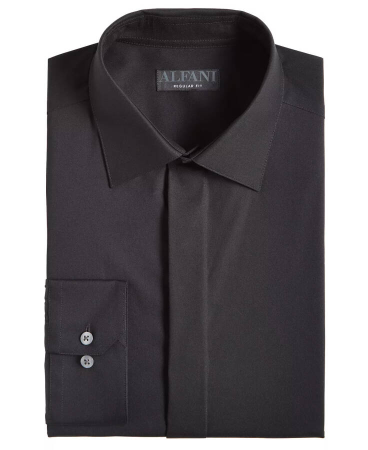 Men's Regular Fit Formal Convertible-Cuff Dress Shirt, Created for Modazone Deep Black - 4