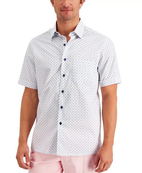 Men's Regular-Fit Geo Dobby Shirt, Created for Modazone White - 3