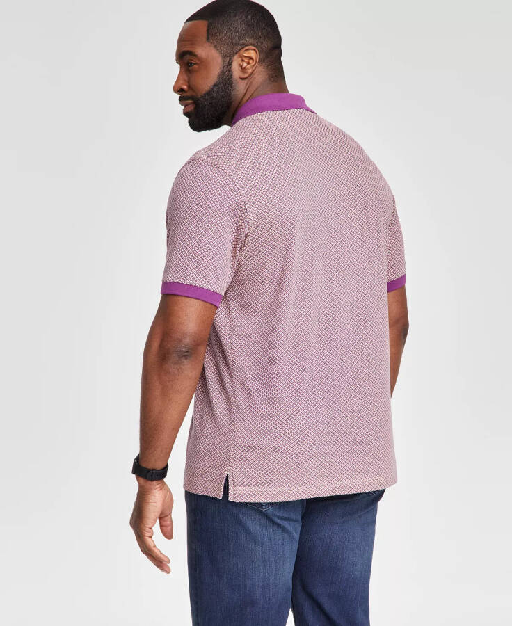 Men's Regular-Fit Geo-Print Performance Polo Shirt, Created for Modazone Purple - 8