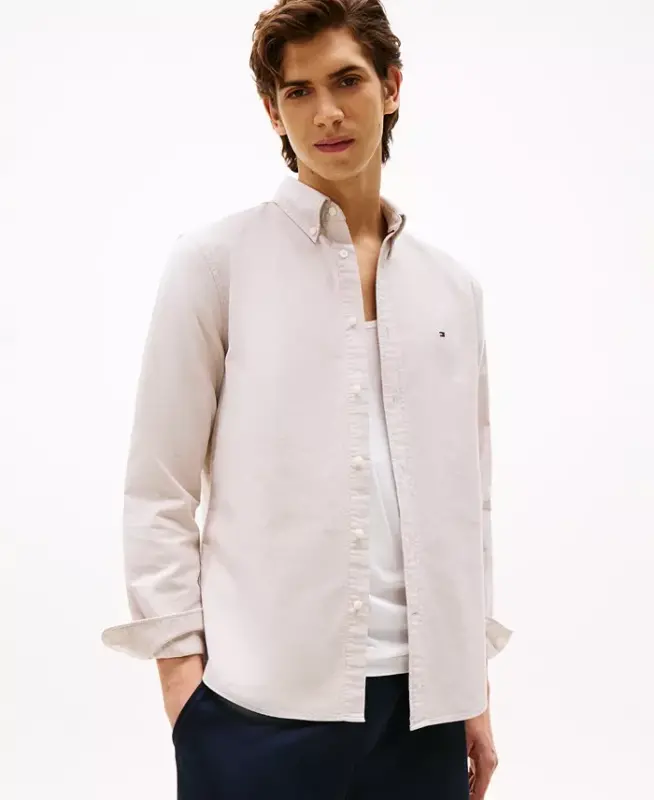 Men's Regular-Fit Heritage Oxford Shirt-Safari Canvas - 1