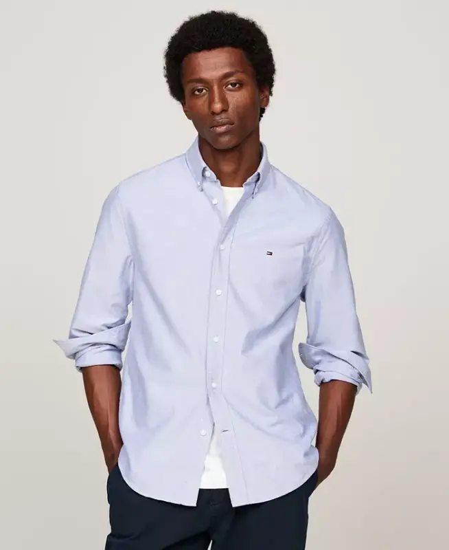 Men's Regular-Fit Heritage Oxford Shirt-Shirt Blue - 1