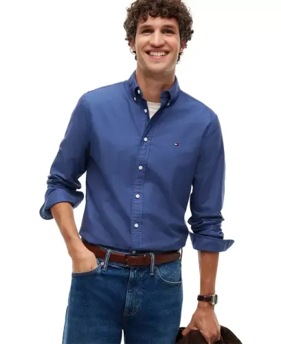 Men's Regular-Fit Heritage Solid Oxford Shirt - Aegean Sea - 4