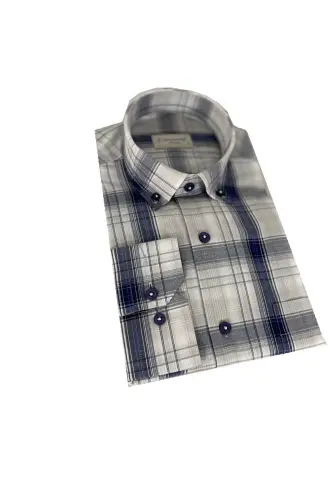 Men's Regular Fit Linen Shirt-m4-gray - 1