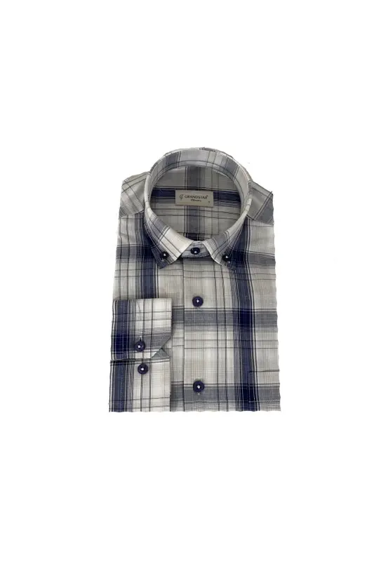 Men's Regular Fit Linen Shirt-m4-gray - 2