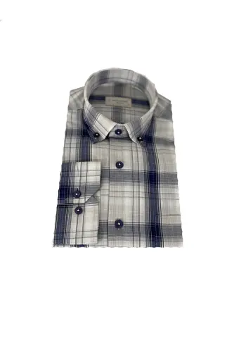 Men's Regular Fit Linen Shirt-m4-gray - 3