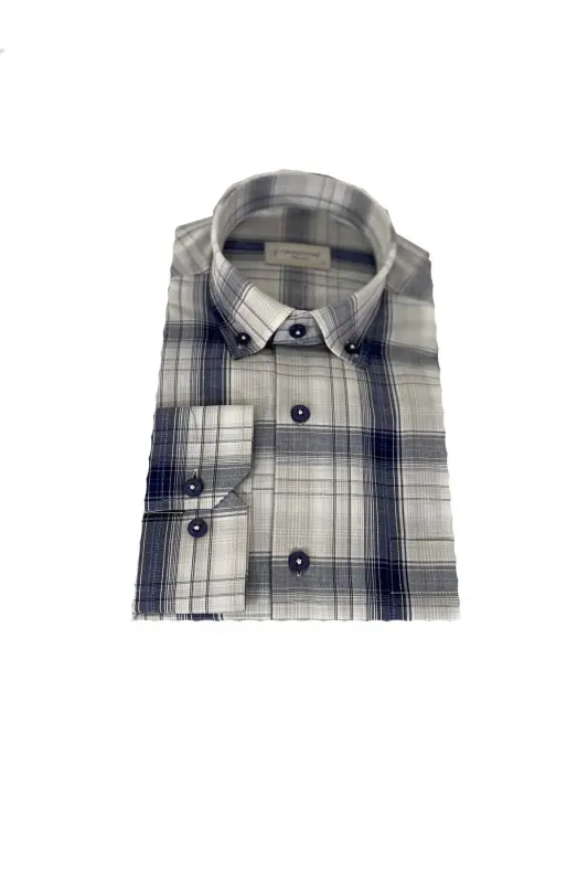 Men's Regular Fit Linen Shirt-m4-gray - 3