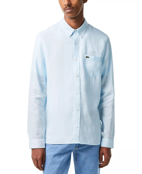 Men's Regular-Fit Linen Shirt Med Blue - 1