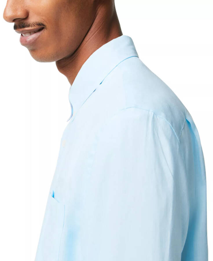 Men's Regular-Fit Linen Shirt Med Blue - 3