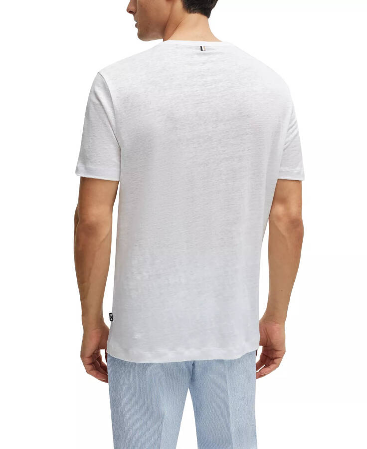 Men's Regular-Fit Linen T-shirt White - 2