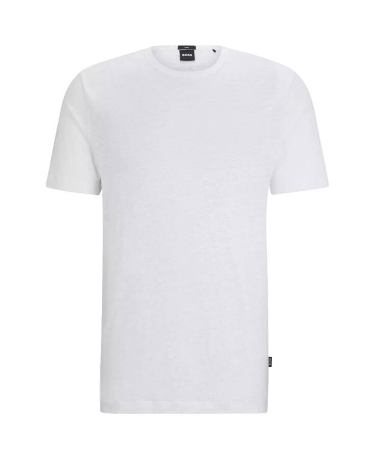 Men's Regular-Fit Linen T-shirt White - 4