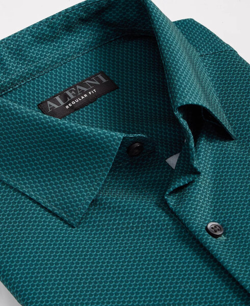 Men's Regular-Fit Maple Geo-Print Dress Shirt, Created for Modazone Teal - 3