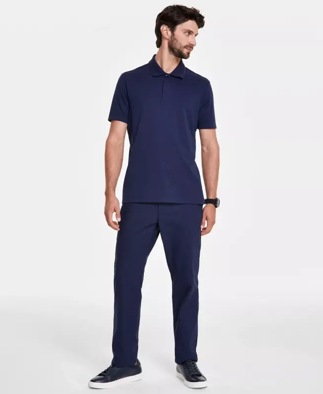 Men's Regular-Fit Mercerized Polo Ko'ylak, Modazone-Neo Navy uchun yaratilgan - 3