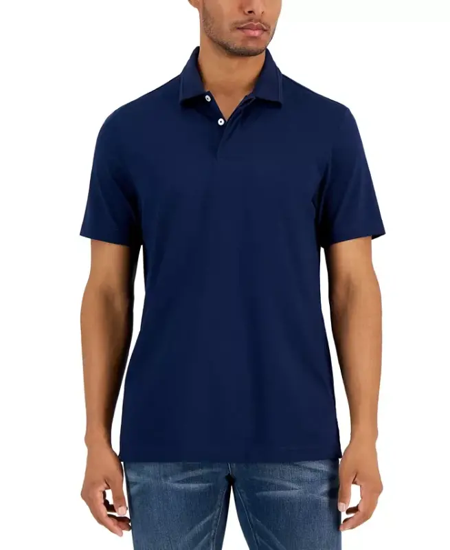 Men's Regular-Fit Mercerized Polo Ko'ylak, Modazone-Neo Navy uchun yaratilgan - 1