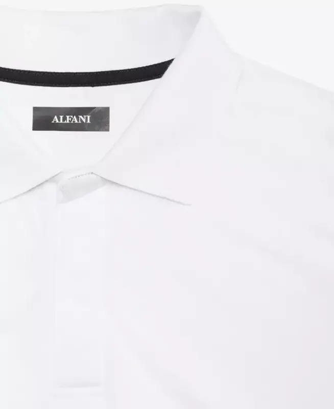 Men's Regular-Fit Mercerized Polo Ko'ylak, Modazone uchun yaratilgan - Oq - 4