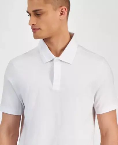 Men's Regular-Fit Mercerized Polo Ko'ylak, Modazone uchun yaratilgan - Oq - 6