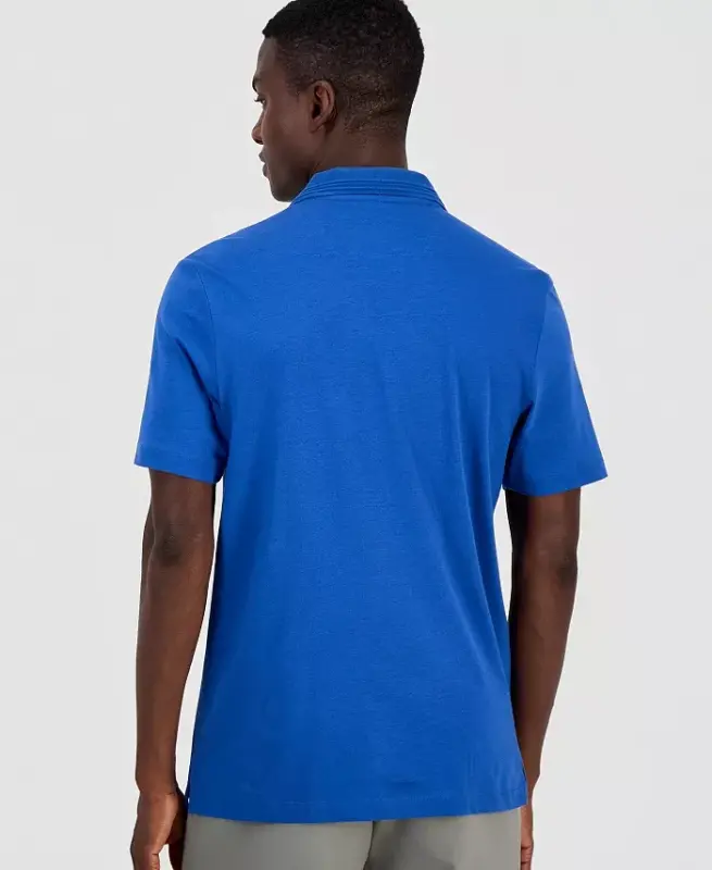 Men's Regular-Fit Mercerized Polo Shirt - Asphalt Blue - 3
