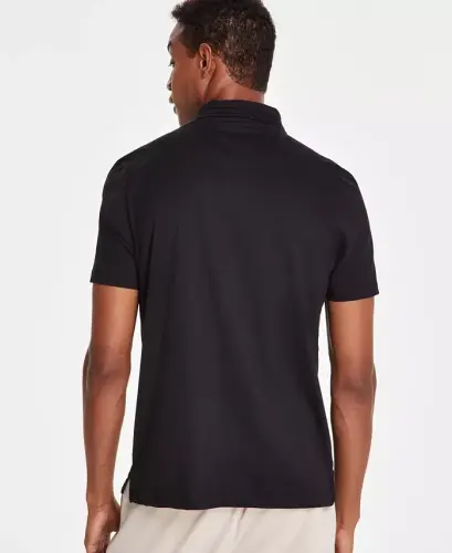 Men's Regular-Fit Mercerized Polo Shirt, Created for Modazone-Deep Black - 4