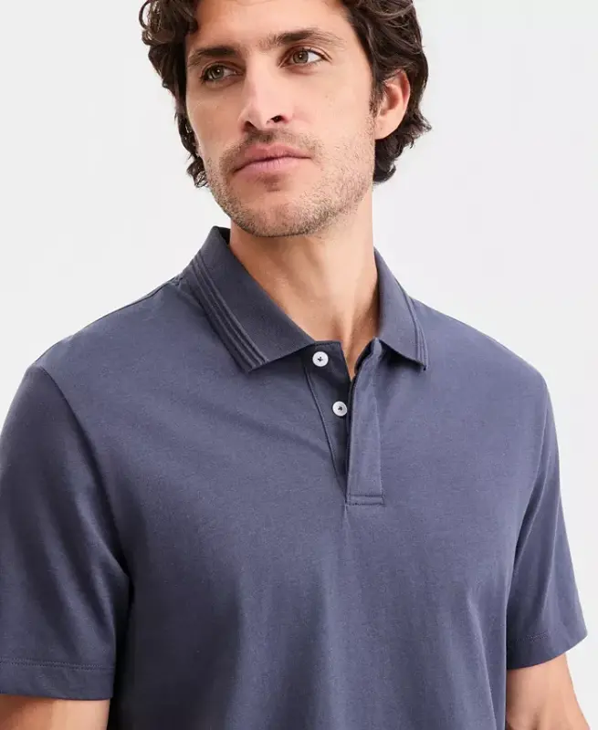 Men's Regular-Fit Mercerized Polo Shirt, Created for Modazone - Ebony - 3