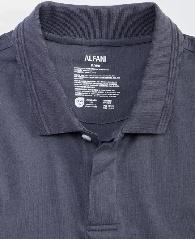 Men's Regular-Fit Mercerized Polo Shirt, Created for Modazone - Ebony - 4