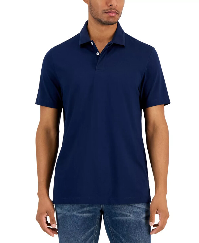 Men's Regular-Fit Mercerized Polo Shirt, Created for Modazone-Neo Navy - ALFANI