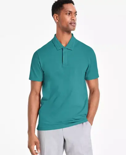 Men's Regular-Fit Mercerized Polo Shirt - Glass Blue - 1