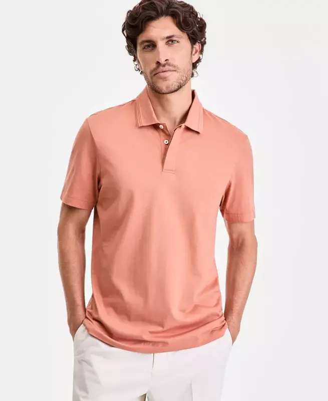 Men's Regular-Fit Mercerized Polo Shirt - Toasted Clay - 1
