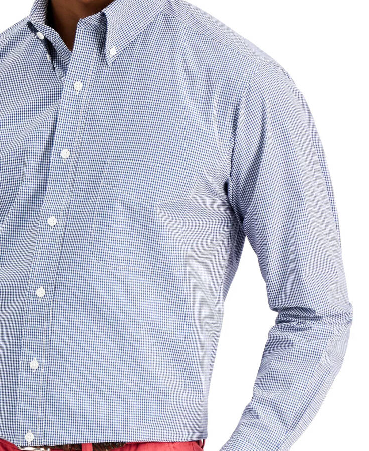 Men's Regular Fit Mini Gingham Dress Shirt, Created for Modazone - 3