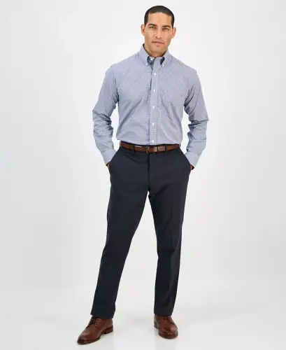 Men's Regular Fit Mini Gingham Dress Shirt, Created for Modazone - 3