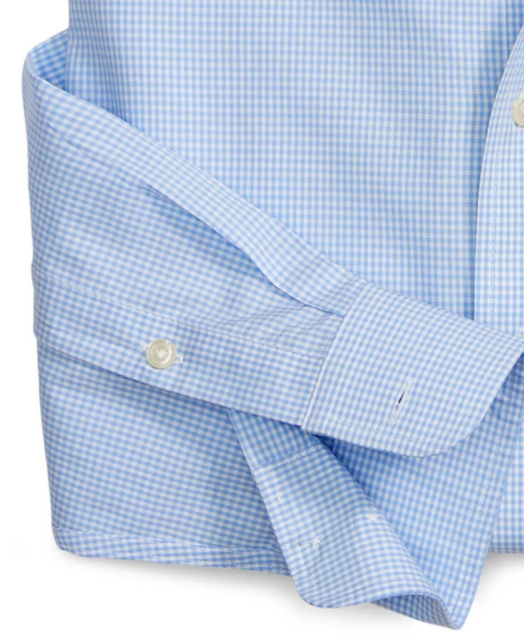 Men's Regular Fit Mini Gingham Dress Shirt, Created for Modazone Light Blue - 14