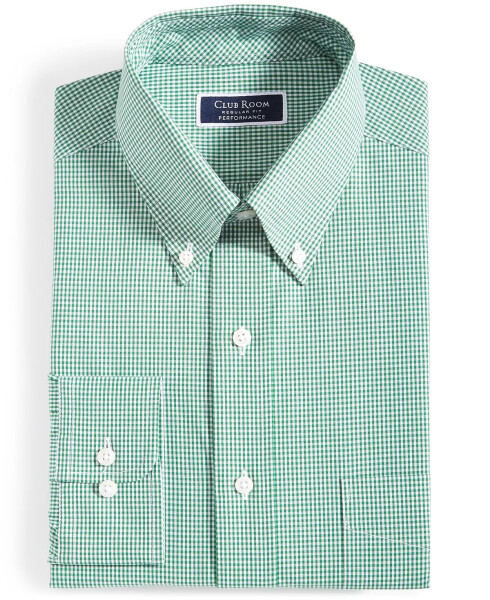 Men's Regular Fit Mini Gingham Dress Shirt, Created for Modazone Modazone Green - 4