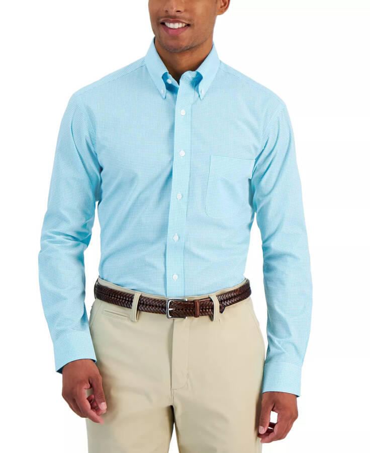 Men's Regular Fit Mini Gingham Dress Shirt, Created for Modazone Tidewater - 1