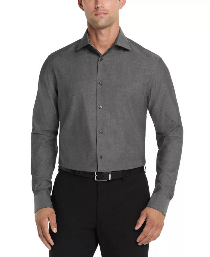 Men's Regular Fit Modern Pincord Dress Shirt Carbon - 1