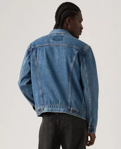 Men's Regular-Fit Non-Stretch Denim Trucker Jacket - Second String - 4