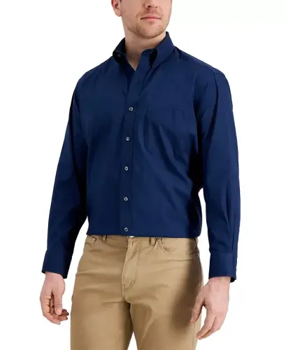 Men's Regular Fit Pinpoint Dress Shirt, Created for Modazone 