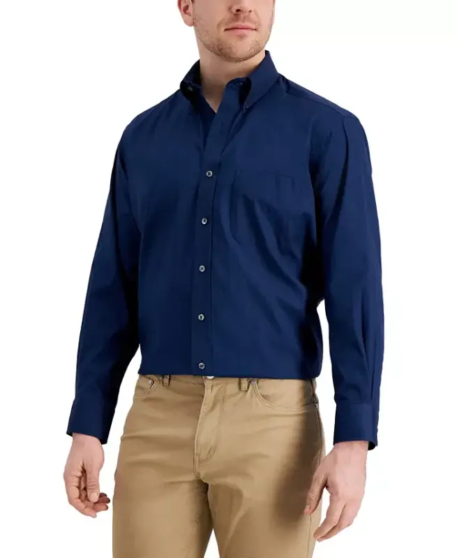 Men's Regular Fit Pinpoint Dress Shirt, Created for Modazone - CLUB ROOM