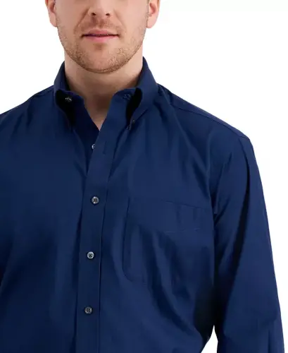 Men's Regular Fit Pinpoint Dress Shirt, Created for Modazone - 2