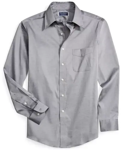 Men's Regular Fit Pinpoint Dress Shirt, Created for Modazone-Grey - 6
