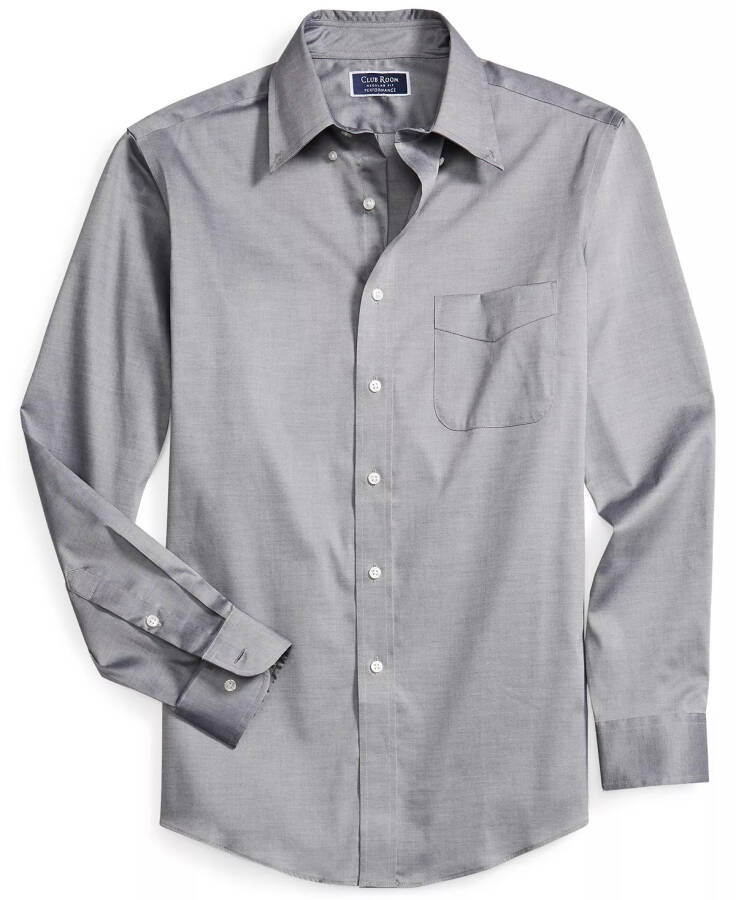 Men's Regular Fit Pinpoint Dress Shirt, Created for Modazone Grey - 6