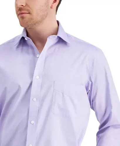 Men's Regular Fit Pinpoint Dress Shirt, Created for Modazone-Lavender - CLUB ROOM (1)