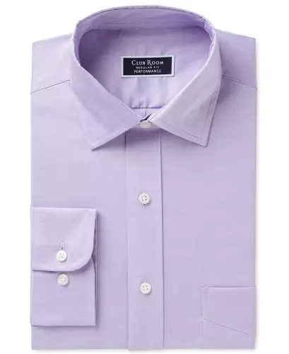 Men's Regular Fit Pinpoint Dress Shirt, Created for Modazone-Lavender - 7
