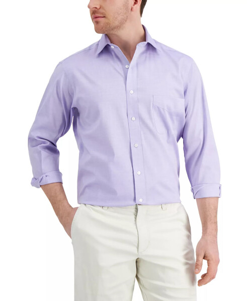 Men's Regular Fit Pinpoint Dress Shirt, Created for Modazone Lavender - 9