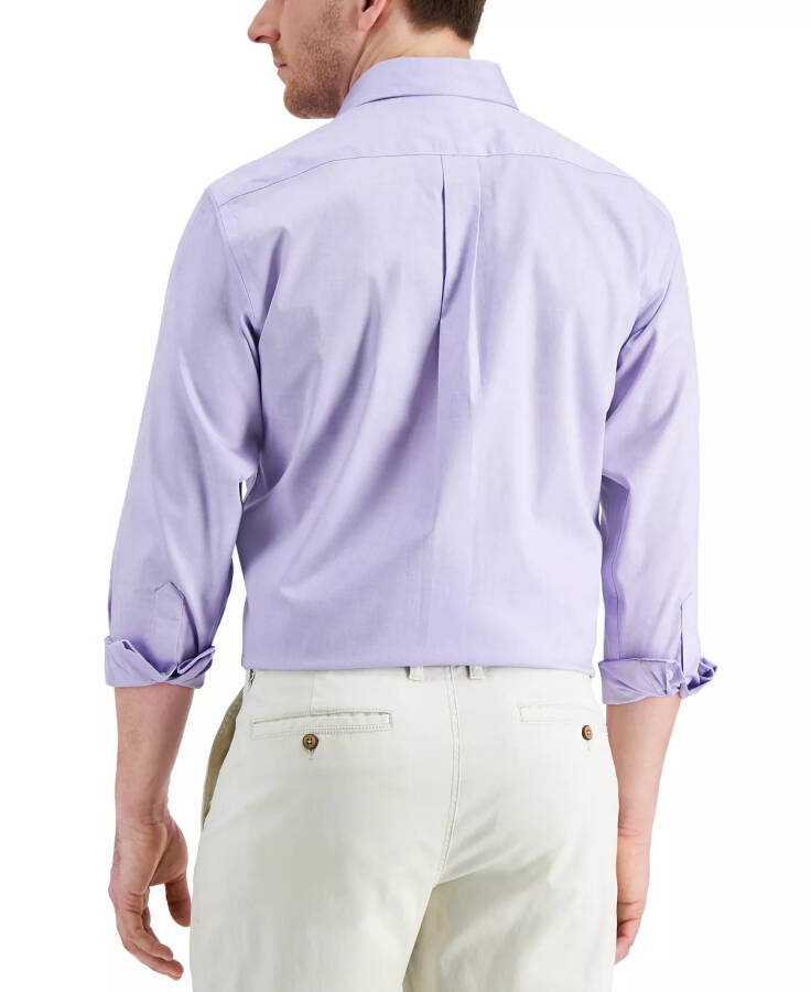 Men's Regular Fit Pinpoint Dress Shirt, Created for Modazone Lavender - 11