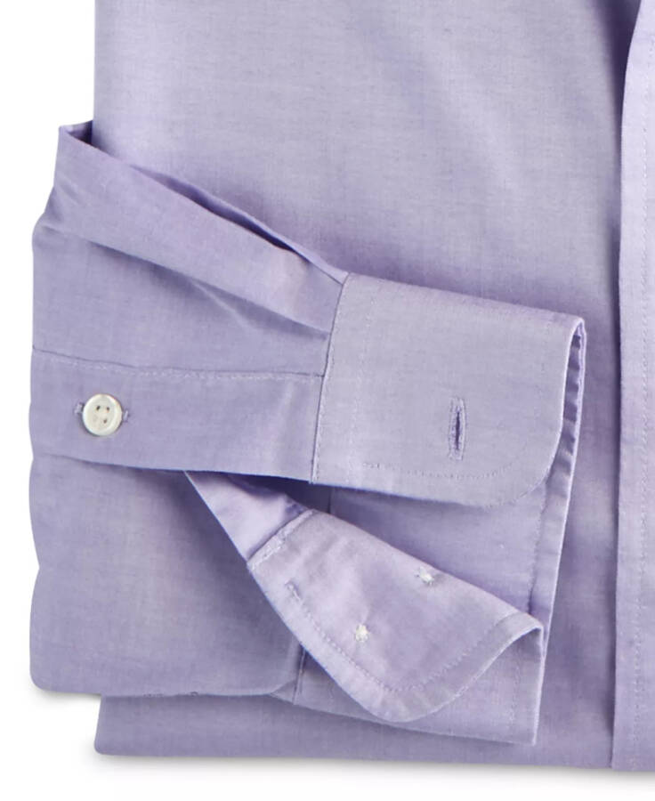 Men's Regular Fit Pinpoint Dress Shirt, Created for Modazone Lavender - 5